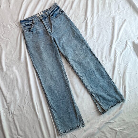 Abercrombie & Fitch High Rise 90s Relaxed Split Hem Jeans - Picture 3 of 9